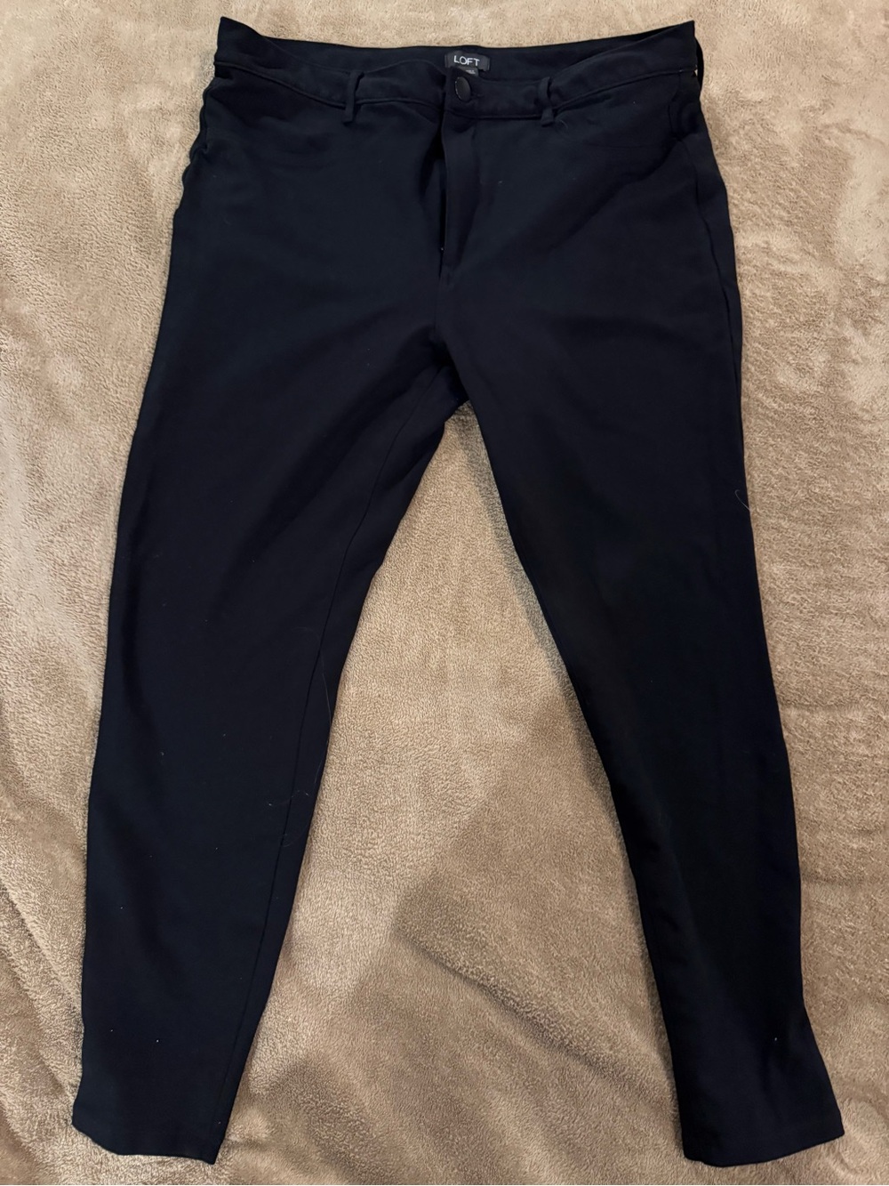 LOFT Black Skinny Ankle Pants Size 14 Work Career Stretch